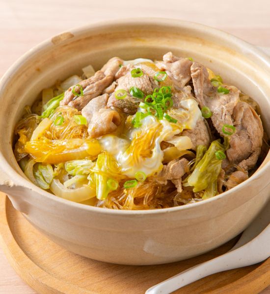 【滑蛋豬肉粉絲煲】